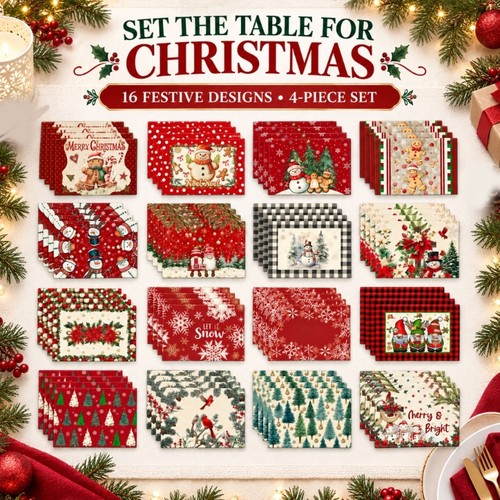 Set fabric table mats for - 4,
