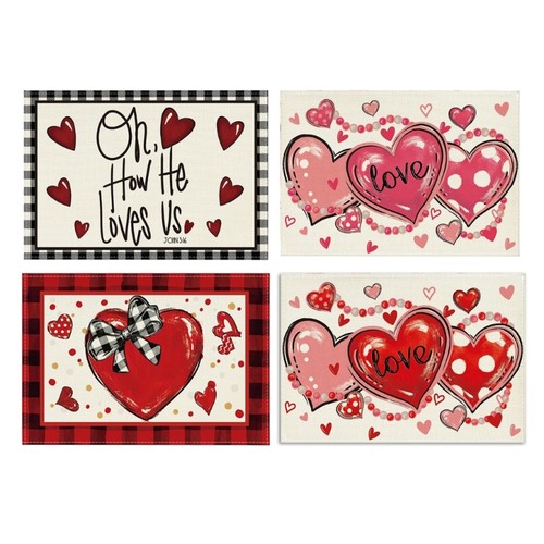 Pack heart day table mats - day,