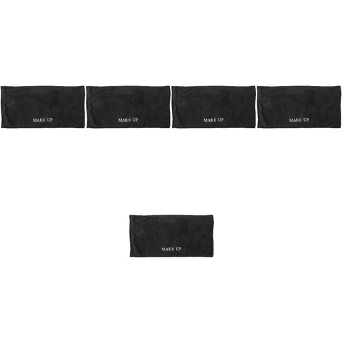 5pcs black makeup towels - makeup,