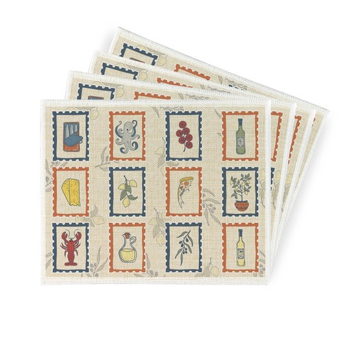 Retro foods fabric - retro, placemat