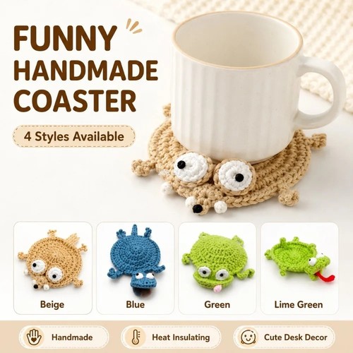 Crochet animal cup coaster - crochet,