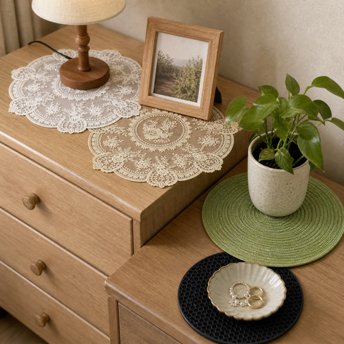 Fabric dining table - table, set
