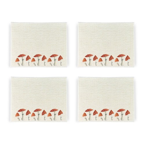 Wild forest mushrooms linen - wild,