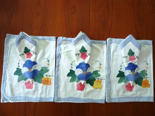 Set vintage appliqued - set, 3
